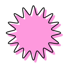 シンプルな線がずれた吹き出し　丸みのあるギザギザした形