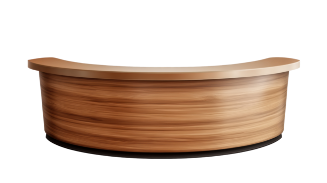 curved bar counter on white background