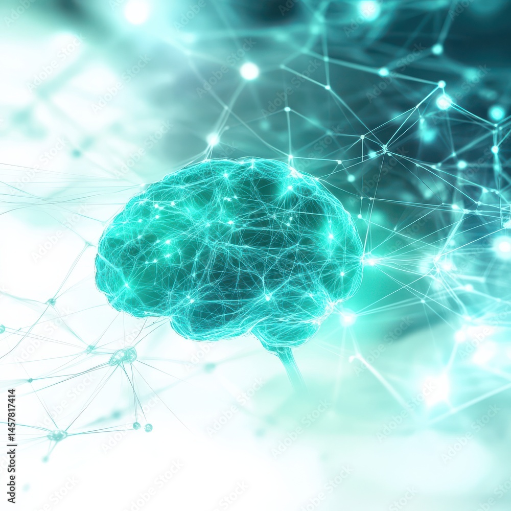 Poster innovative neural network visualization digital space infographic hyperrealistic background aerial p