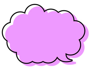 シンプルな線がずれた吹き出し　丸みのある雲形