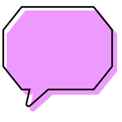 シンプルな線がずれた吹き出し　角のある八角形