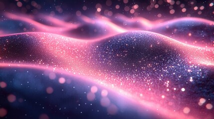 Mesmerizing Cosmic Wave of Glowing Ethereal Energy in the Starry Universe  Vibrant abstract background of dynamic swirling lights nebulae and galaxy like elements create a captivating
