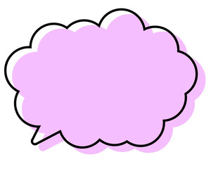 シンプルな線がずれた吹き出し　丸みのある雲形