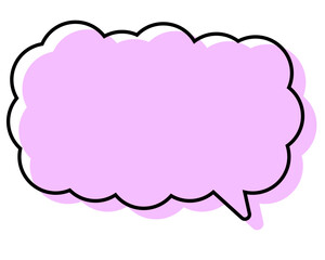 シンプルな線がずれた吹き出し　細長い雲形