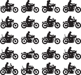 Rider on Motorbike Silhouette

Classic Chopper Bike Vector Art

Motorbike Jump Scene Silhouette

Speed Biker in Action Design

Motorcycle with Rider Sunset Silhouette