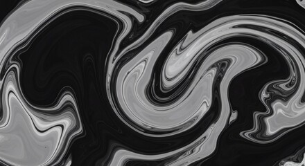 Obraz premium Swirling Abstract Black and White Marble Texture Background Design
