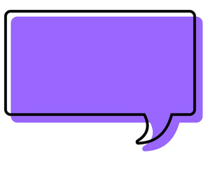 シンプルな線がずれた吹き出し　四角形