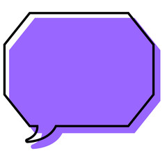 シンプルな線がずれた吹き出し　角のある八角形