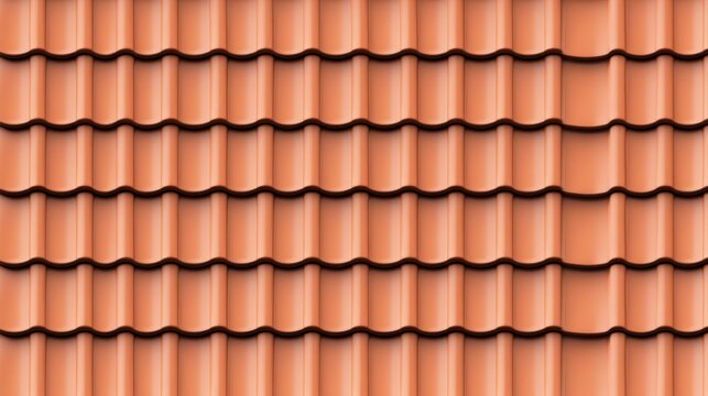 Orange clay roof tiles texture background