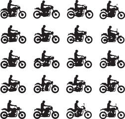 Rider on Motorbike Silhouette

Classic Chopper Bike Vector Art

Motorbike Jump Scene Silhouette

Speed Biker in Action Design

Motorcycle with Rider Sunset Silhouette