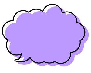 シンプルな線がずれた吹き出し　丸みのある雲形