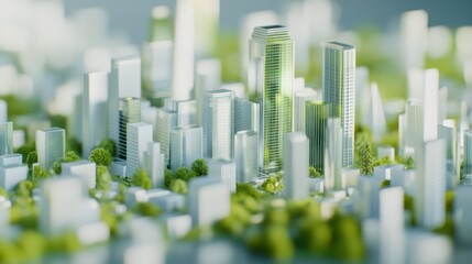 Modern city model with greenery sustainable urban landscape architecture design