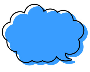 シンプルな線がずれた吹き出し　丸みのある雲形