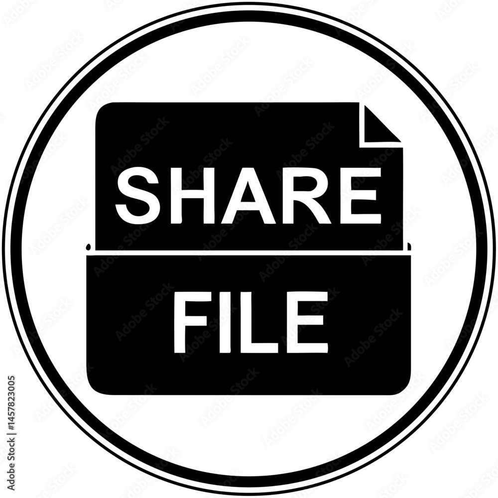 Poster share file icon in circular design