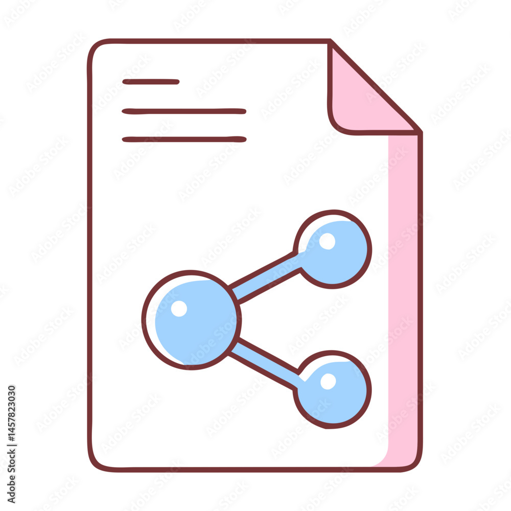 Poster document with share icon in minimalist style