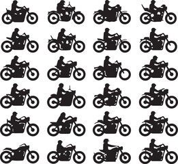 Rider on Motorbike Silhouette

Classic Chopper Bike Vector Art

Motorbike Jump Scene Silhouette

Speed Biker in Action Design

Motorcycle with Rider Sunset Silhouette