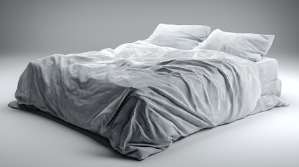 Obraz premium Serene Bedtime: A cozy bed with soft bedding inviting a peaceful night's sleep and relaxation. The inviting arrangement of pillows and blankets creates a sense of calm and comfort.