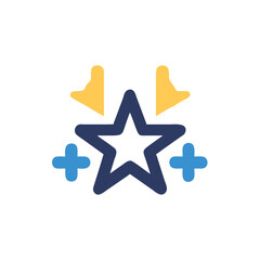 3d render of a star icon on a white background