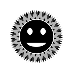 Sun icon on white background. Vector illustration.
