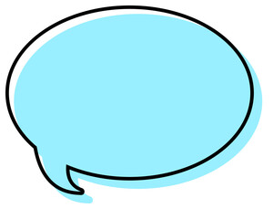 シンプルな線がずれた吹き出し　丸形