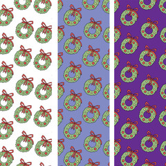 Winter Christmas wreath sketchy icons design