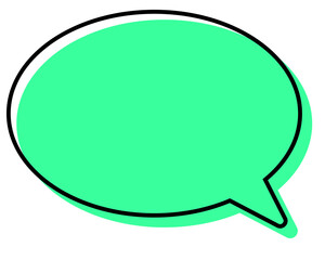 シンプルな線がずれた吹き出し　丸形