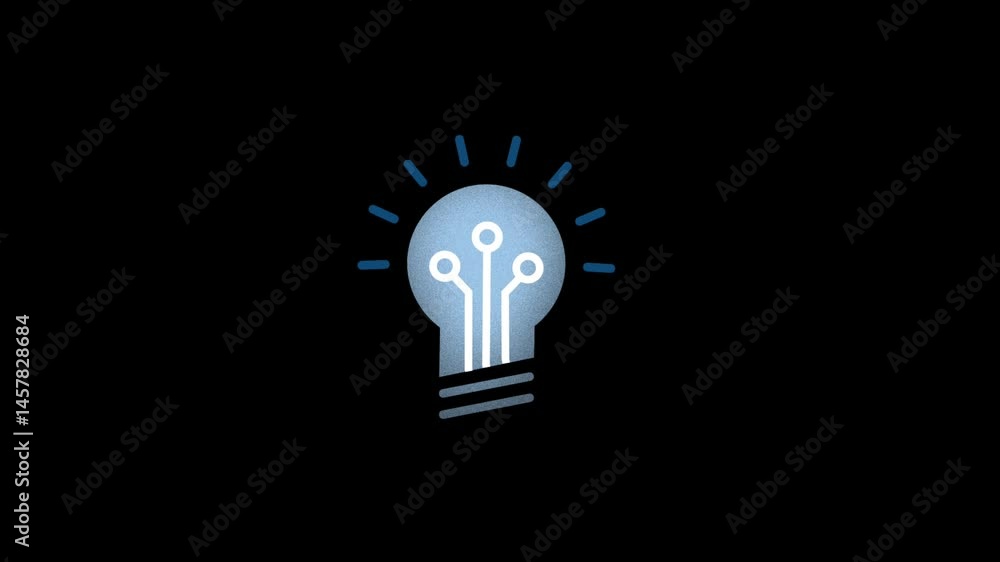 Poster animated lightbulb idea innovation tech concept