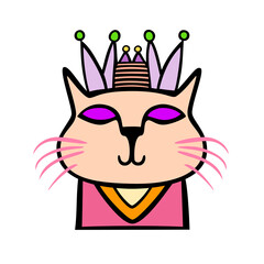 The Fallen Cat King: A Simple Illustration of Lost Majesty