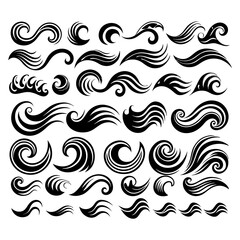 Fototapeta premium Set of Decorative Swirls and Waves