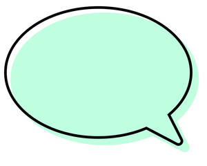 シンプルな線がずれた吹き出し　丸形