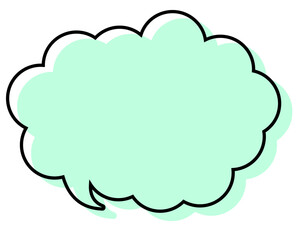 シンプルな線がずれた吹き出し　丸みのある雲形