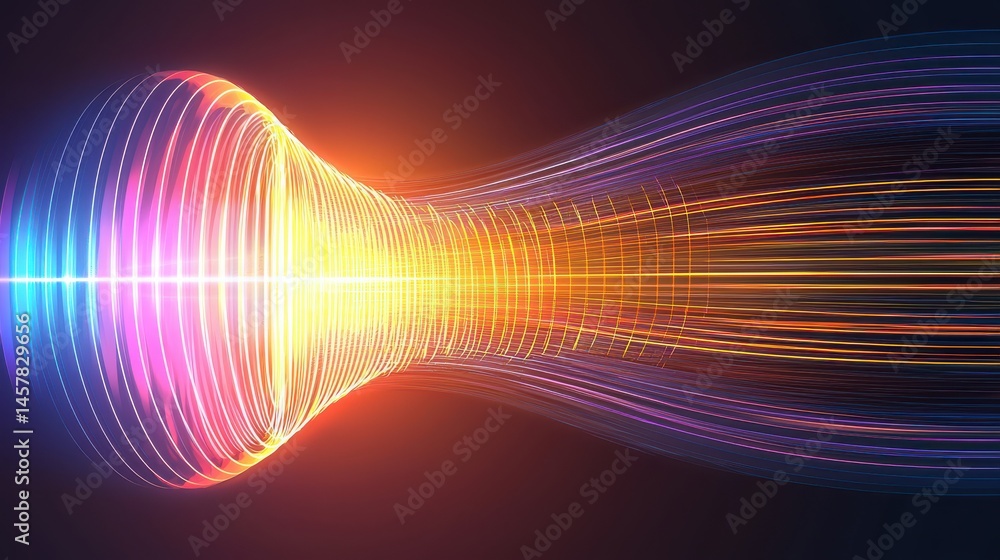 Poster dynamic energy flow virtual space abstract art digital environment futuristic view conceptual design