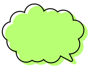 シンプルな線がずれた吹き出し　丸みのある雲形