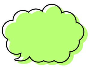シンプルな線がずれた吹き出し　丸みのある雲形