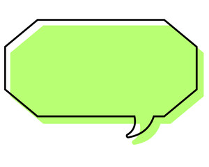 シンプルな線がずれた吹き出し　細長い八角形