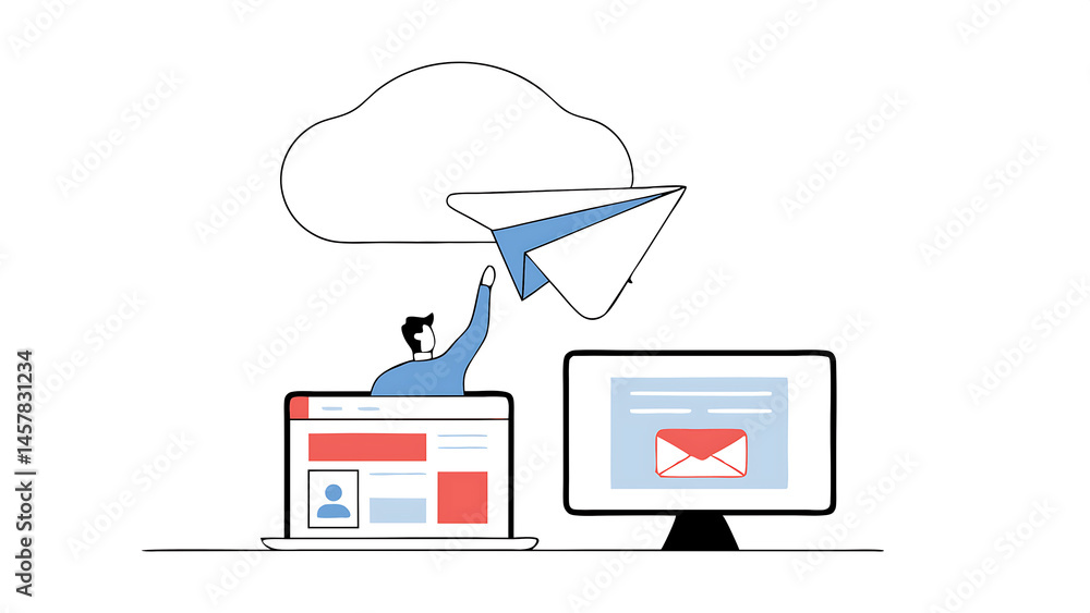 Poster email subscription to send newsletter for promotion and product update online communication and mark