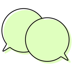 シンプルな線がずれた吹き出し　重なる会話