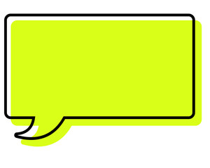 シンプルな線がずれた吹き出し　四角形