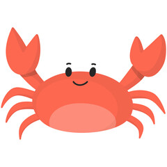 Red crab cartoon illustration 