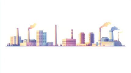 Obraz premium Industrial cityscape panorama