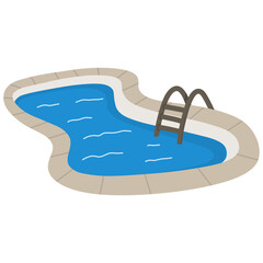Swimming pool cartoon illustration 