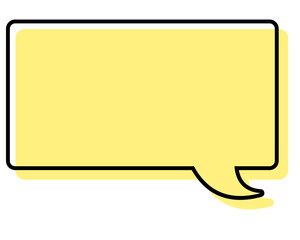 シンプルな線がずれた吹き出し　四角形