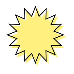 シンプルな線がずれた吹き出し　ギザギザした形