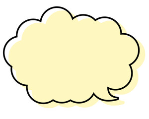 シンプルな線がずれた吹き出し　丸みのある雲形