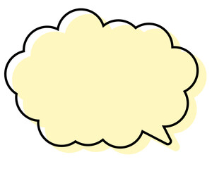 シンプルな線がずれた吹き出し　丸みのある雲形