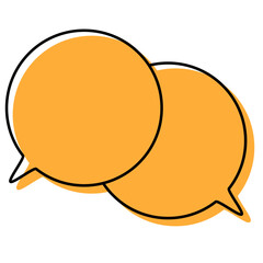 シンプルな線がずれた吹き出し　重なる会話