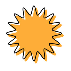 シンプルな線がずれた吹き出し　丸みのあるギザギザした形