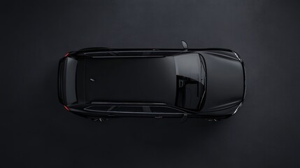 Black station wagon studio top down view