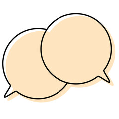 シンプルな線がずれた吹き出し　重なる会話