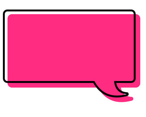 シンプルな線がずれた吹き出し　四角形